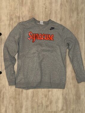 Nike Gray Crewneck with Orange and Pink Script